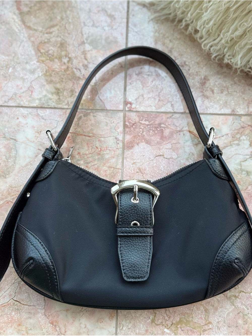 Wild Fable Black Shoulder Bag with Buckle Accent